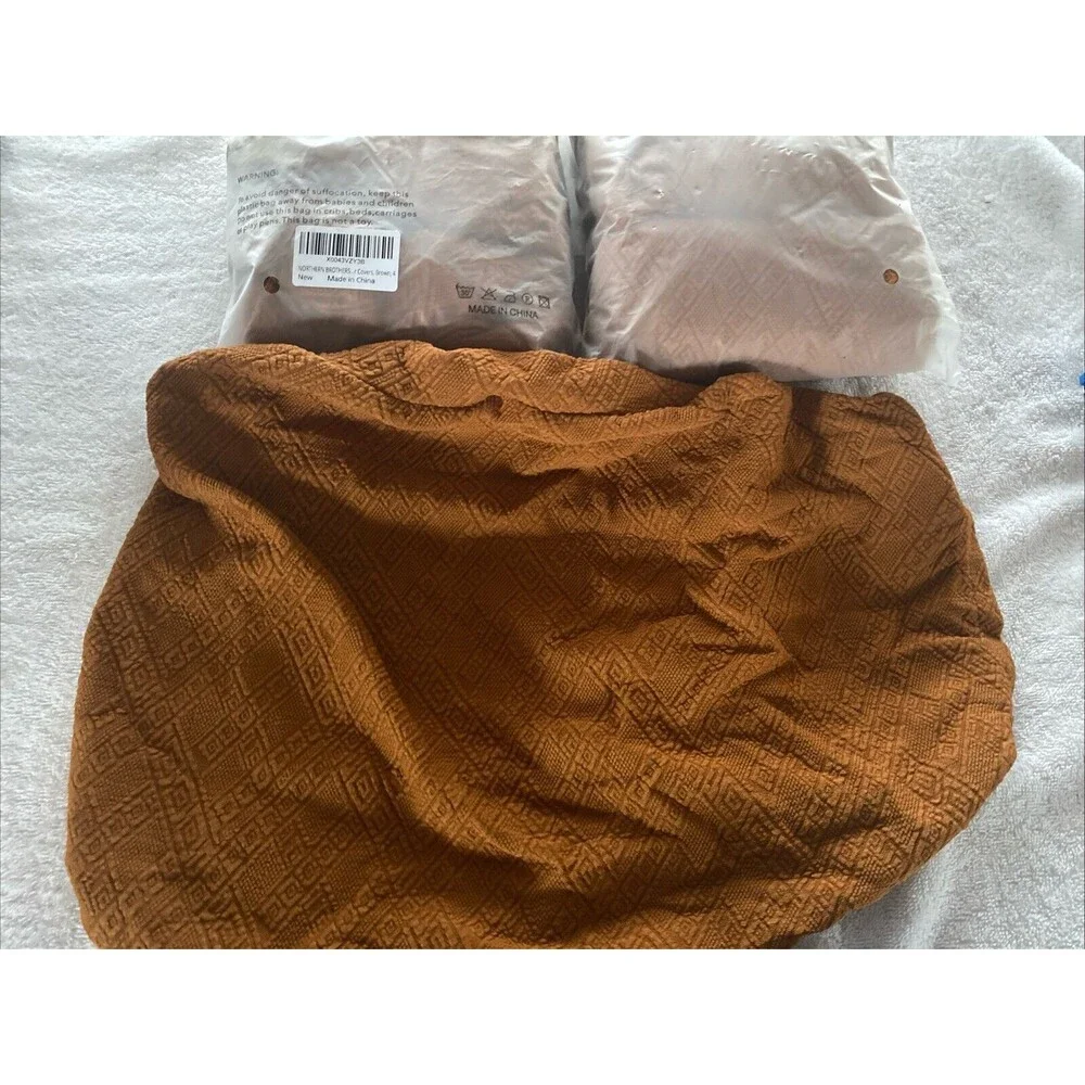 NORTHERN BROTHERS 8 Brown Seat Covers Dining Room Kitchen Chair Covers